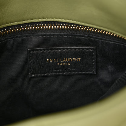 Saint Laurent Lambskin Quilted Toy Loulou Puffer Monogram Chain Satchel Light Pistache 7 of 12