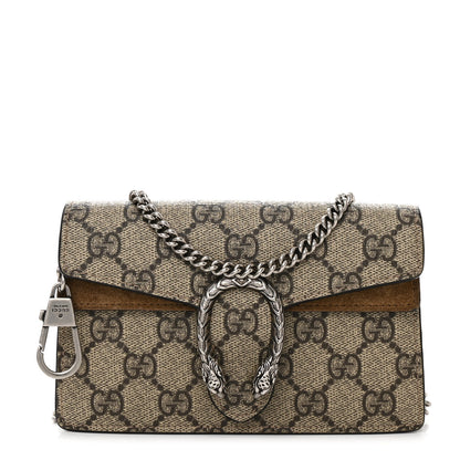 Gucci GG Supreme Monogram Super Mini Dionysus Shoulder Bag Taupe 1 of 12