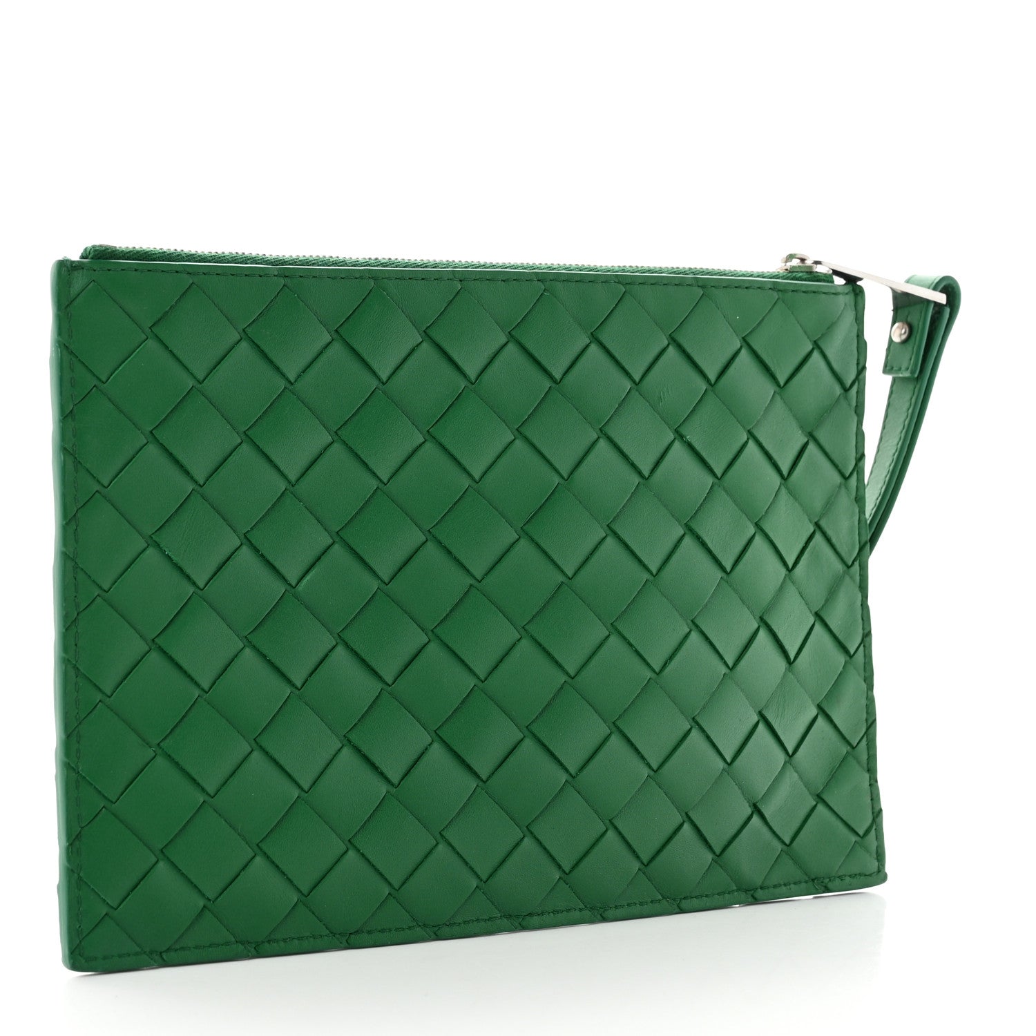 Bottega Veneta Nappa Intrecciato Wristlet Zip Wallet Racing Green 3 of 6