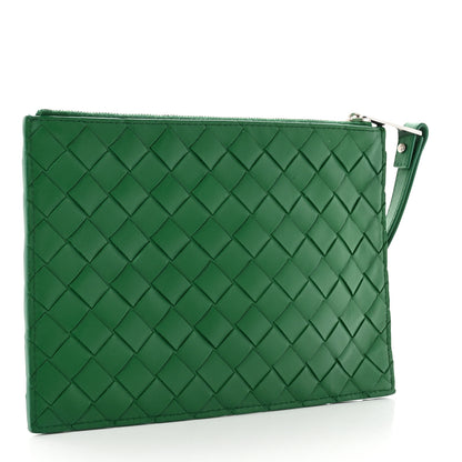 Bottega Veneta Nappa Intrecciato Wristlet Zip Wallet Racing Green 3 of 6