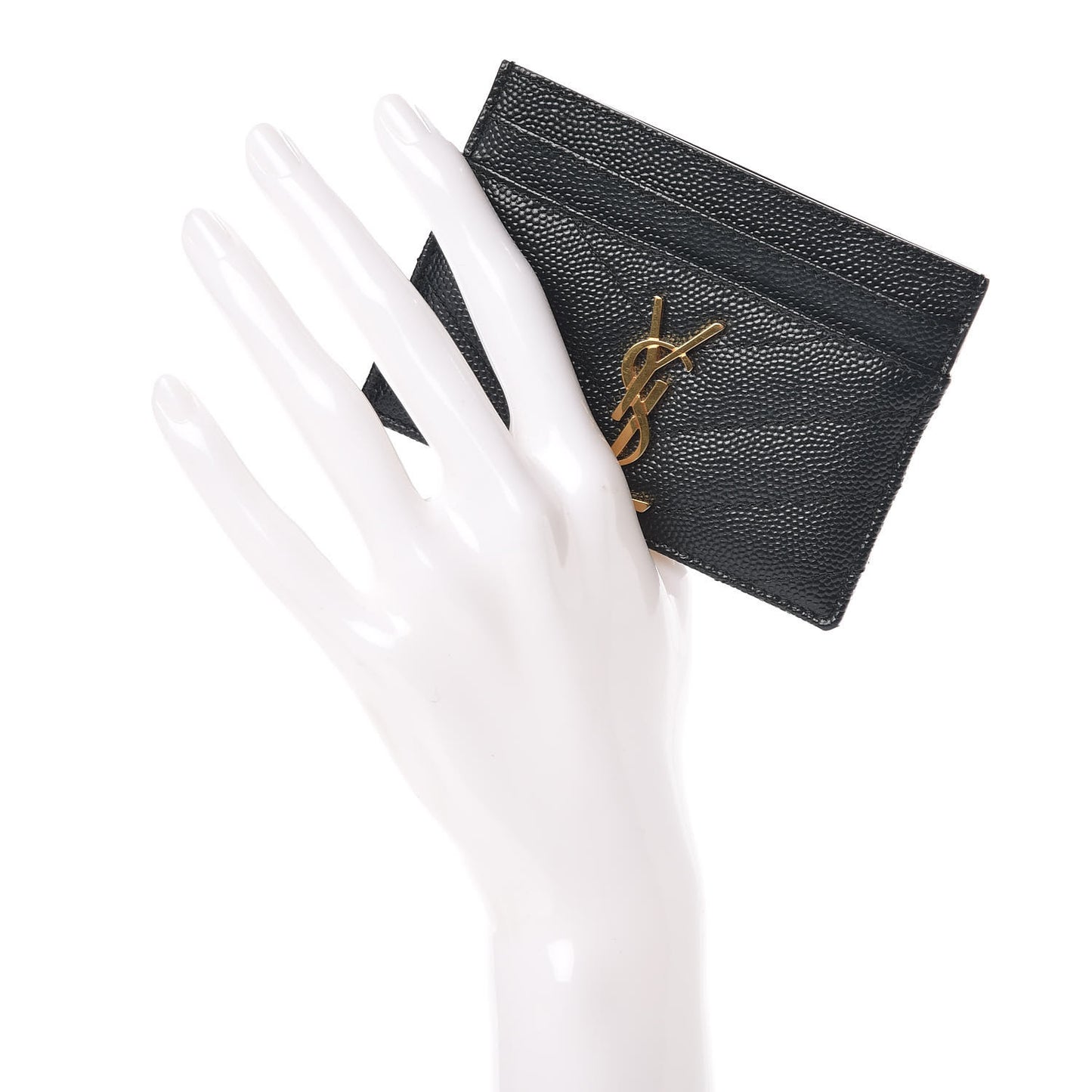 Grain De Poudre Matelasse Chevron Monogram Credit Card Case Algae
