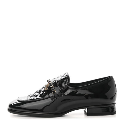 Chanel Patent Calfskin CC Chain Mocassin Loafers 36.5 Black 1 of 10