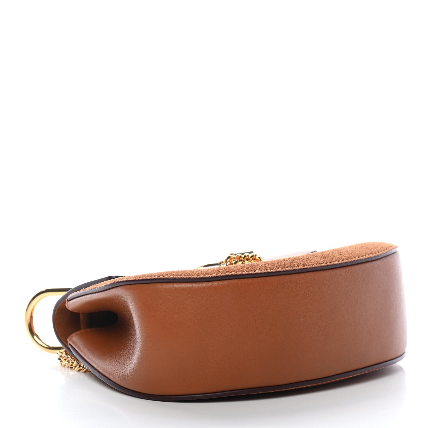 Suede Smooth Calfskin Mini Drew Shoulder Bag Caramel
