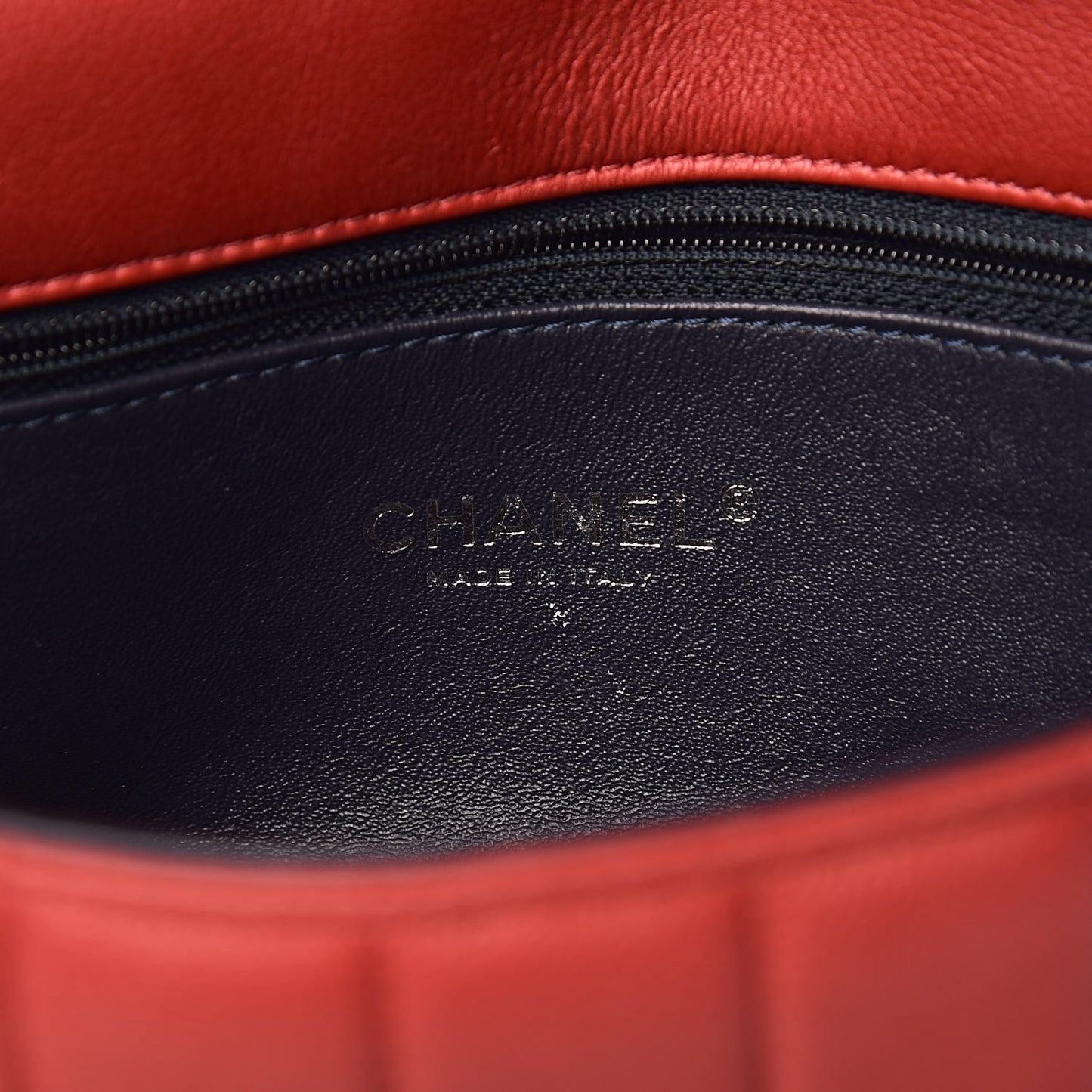 Calfskin Quilted Multi Chain Flap Red