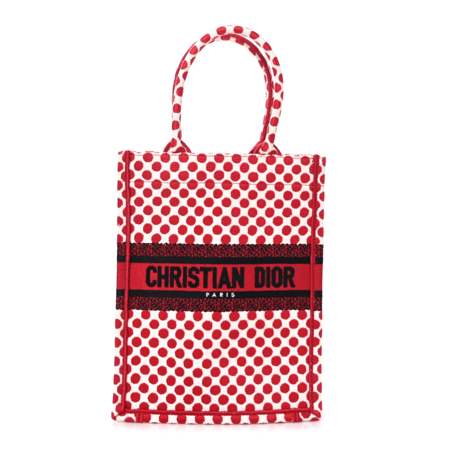 Canvas DiorAmour Dots Vertical Book Tote Red