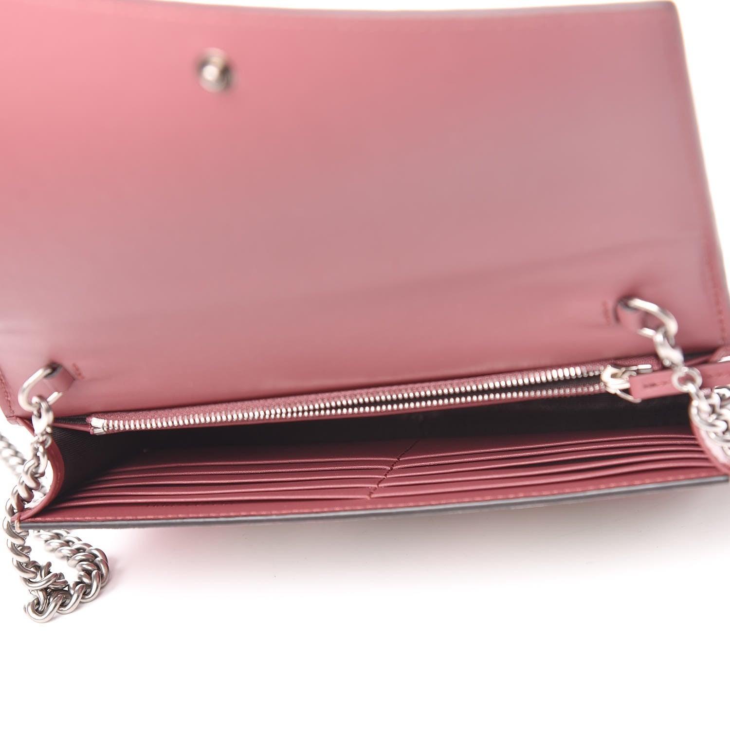 Gucci GG Supreme Monogram Blooms Chain Wallet Beige Multicolor Dry Rose 5 of 11