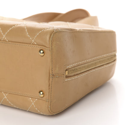 Chanel Calfskin Wild Stitch Top Handle Bag Beige 7 of 11