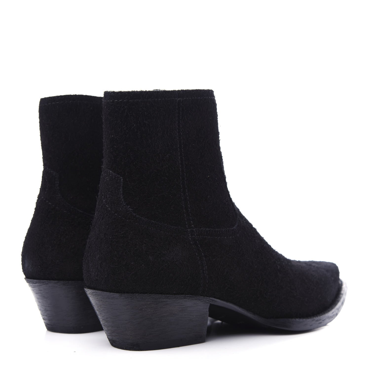 Saint Laurent Suede Lukas Ankle Boots 38 Black 4 of 10