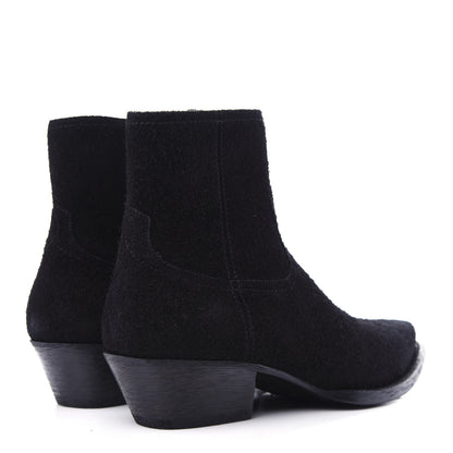 Saint Laurent Suede Lukas Ankle Boots 38 Black 4 of 10