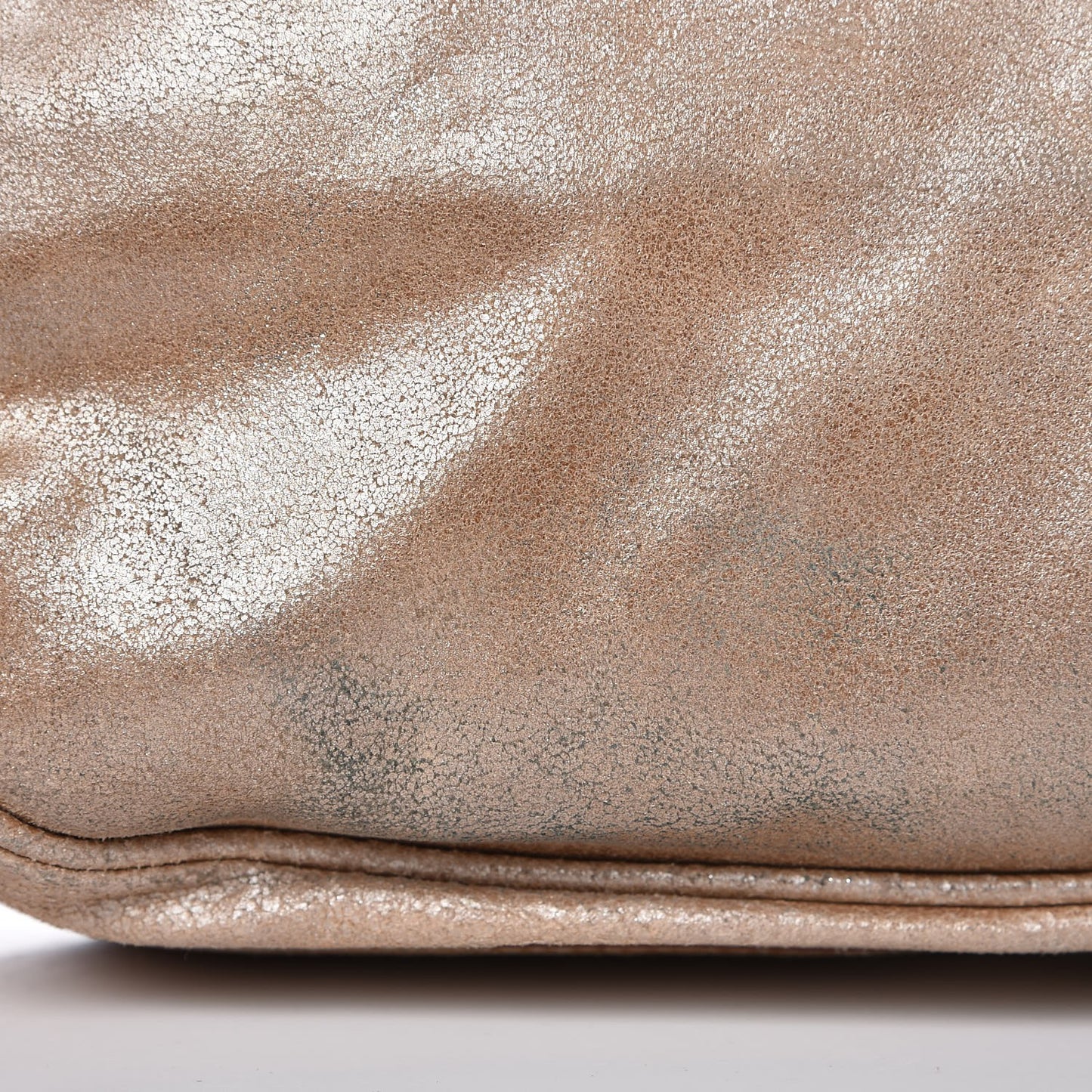 Metallic Calfskin Medium Gaucho Double Saddle Bag Bronze
