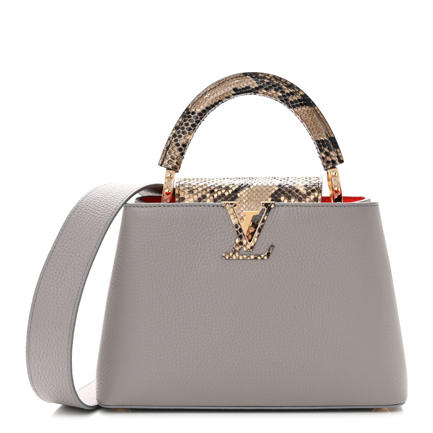 Louis Vuitton Taurillon Snakeskin Capucines BB Steeple Grey 1 of 10