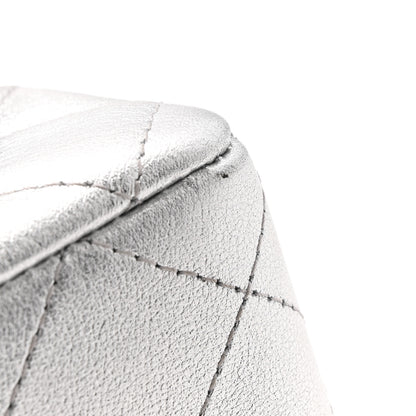 Chanel Metallic Calfskin Quilted Mini Rectangular Flap Silvery 12 of 13