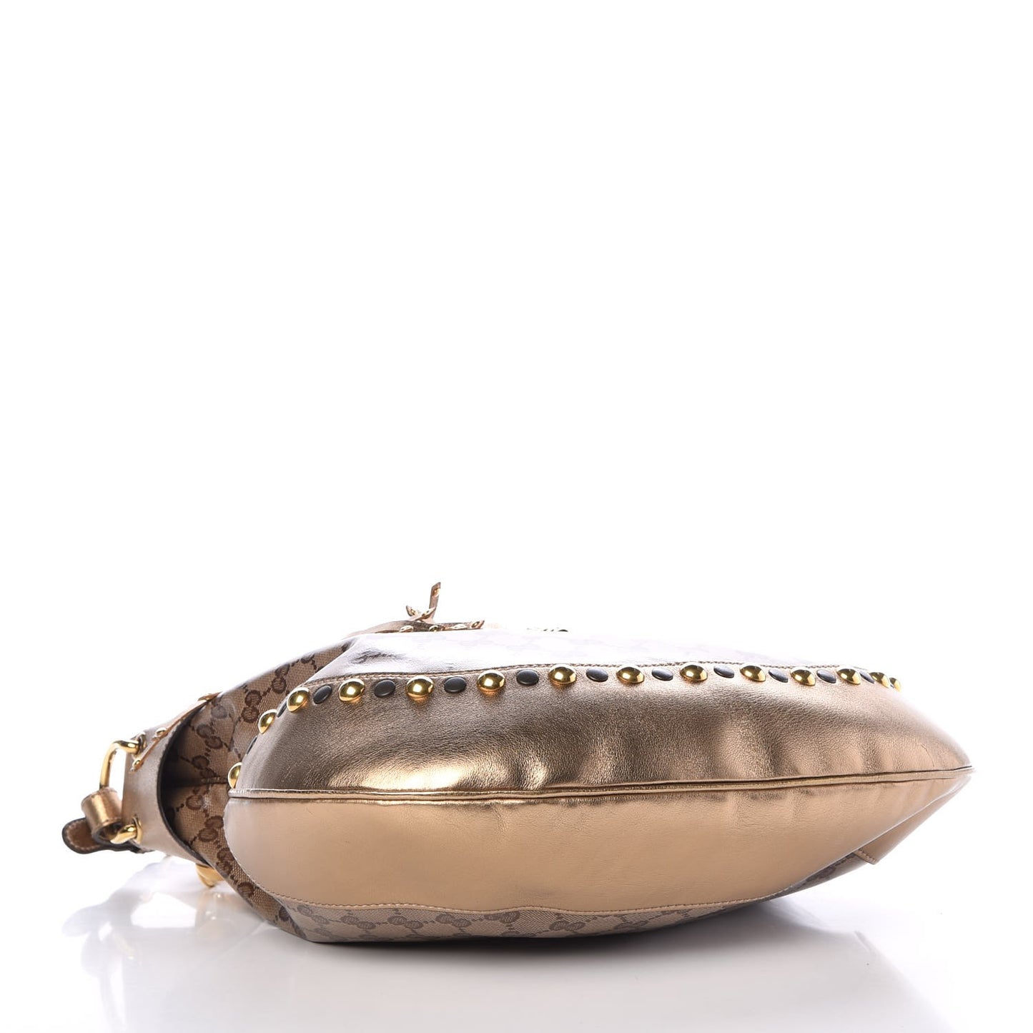 Crystal Monogram Babouska Hobo Gold