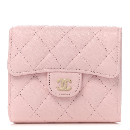 Chanel Caviar Quilted Compact Flap Wallet Light Pink 1 of 10