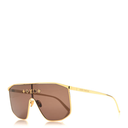 Louis Vuitton Metal LV Golden Mask Sunglasses Z1717U Gold 1 of 8