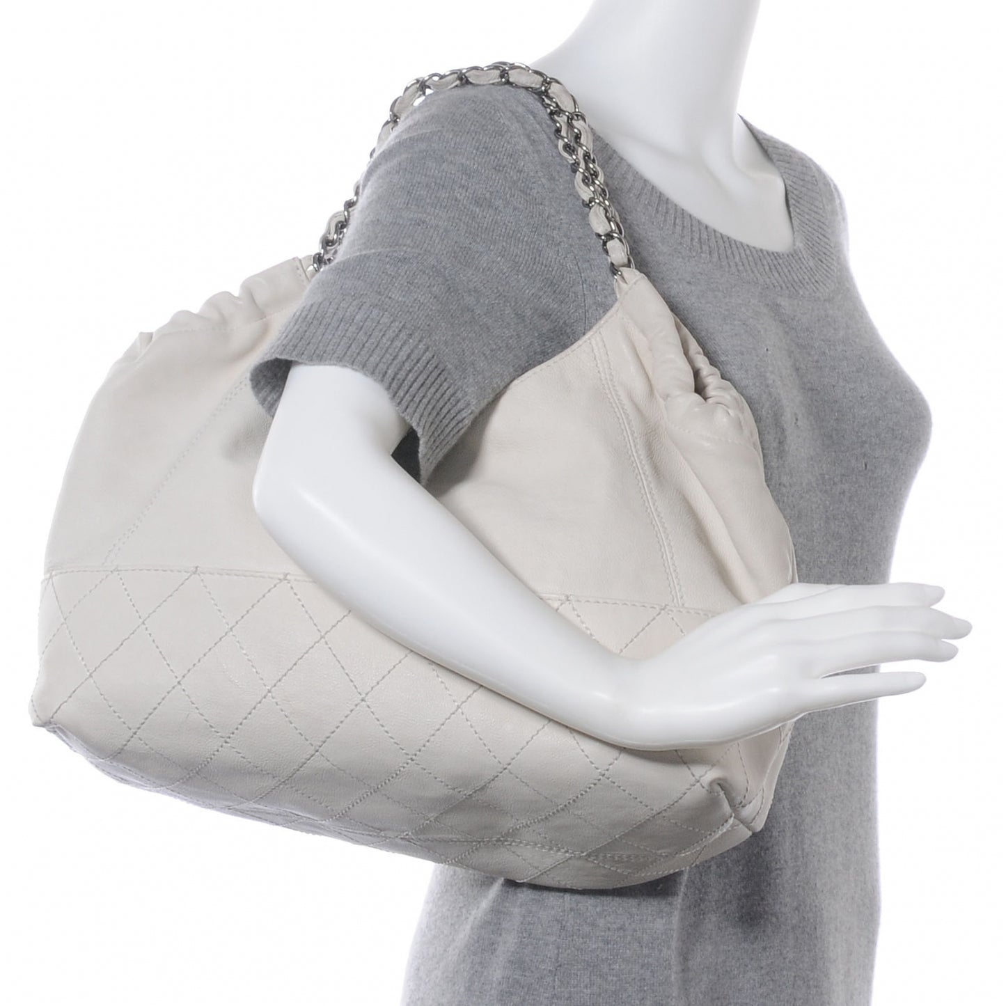 Leather Baby Coco Cabas White
