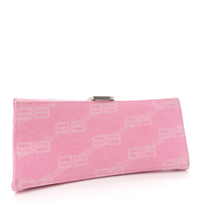 Balenciaga Washed Denim BB Monogram Hourglass Top Handle Bag Small Pink 4 of 15