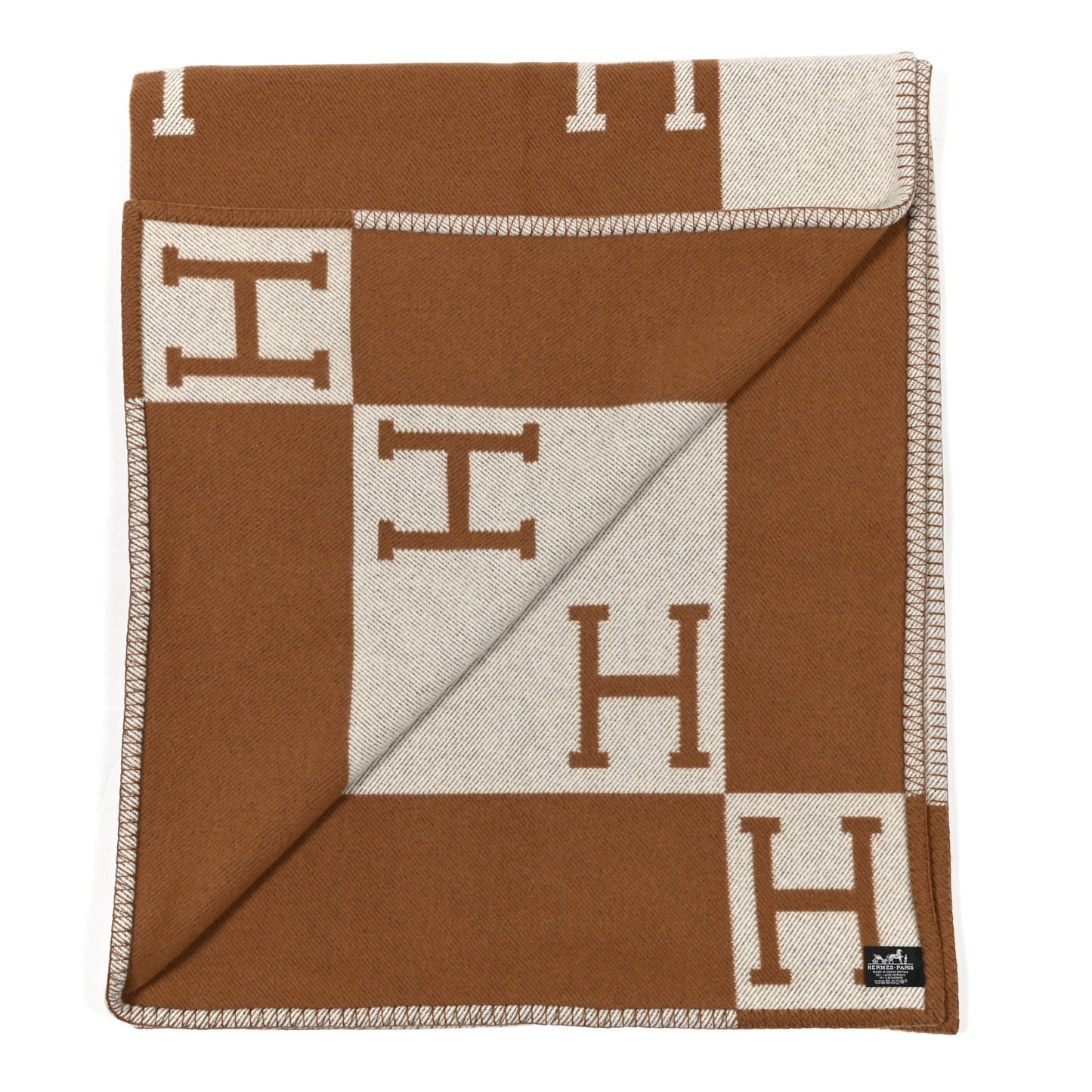Wool Cashmere Avalon Blanket Ecru Camel