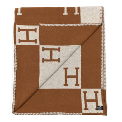 Hermes Wool Cashmere Avalon Blanket Ecru Camel 2 of 3