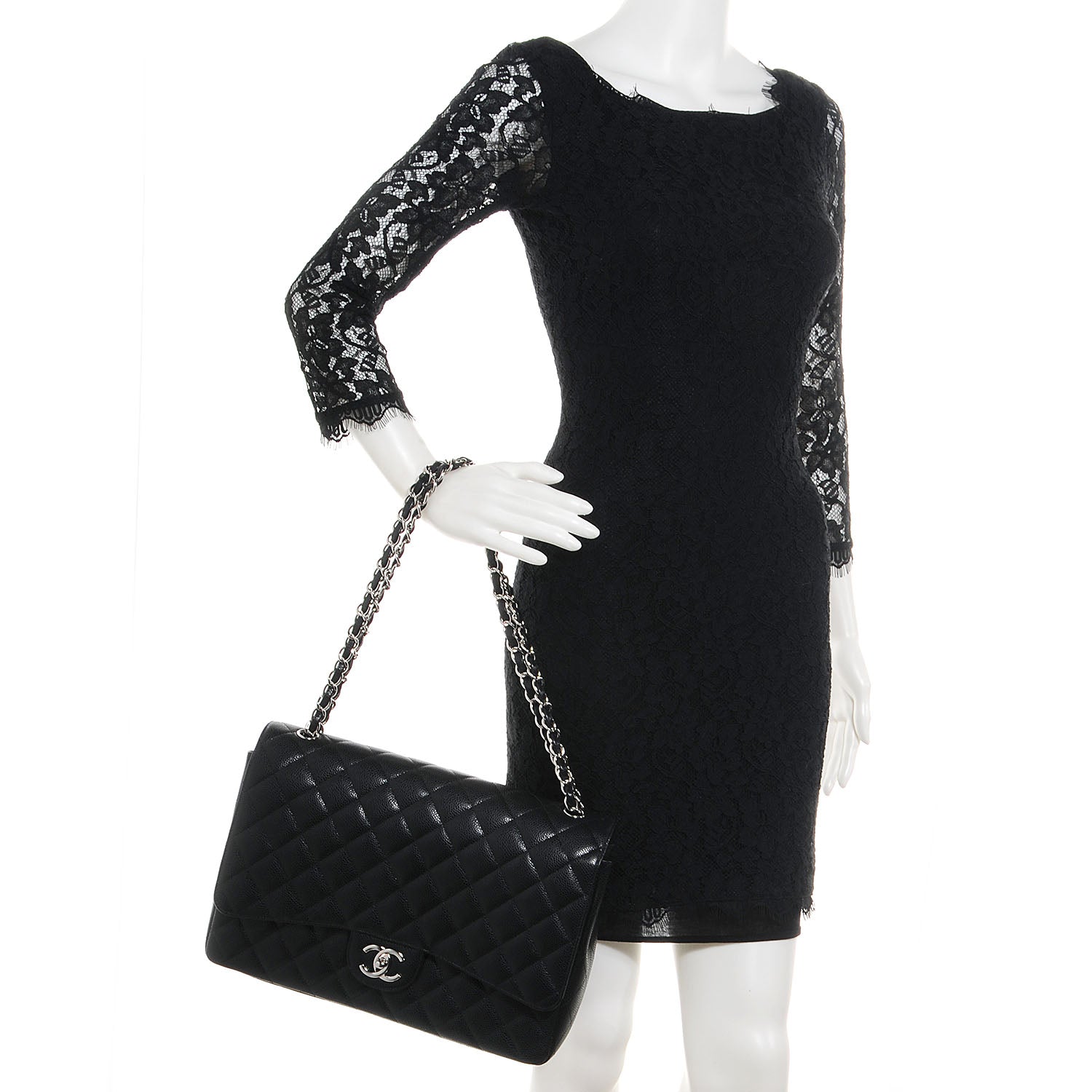 Chanel Caviar Quilted Maxi Double Flap Black 2 of 10