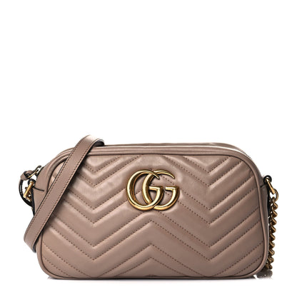 Gucci Calfskin Matelasse Small GG Marmont Chain Shoulder Bag Porcelain Rose 1 of 17