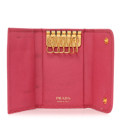 Prada Saffiano Metal 6 Key Holder Ibisco 5 of 14