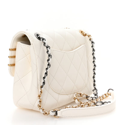 Chanel Lambskin Quilted Small Coco Clips Single Flap White 3 of 10