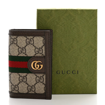 Gucci GG Supreme Monogram Web Ophidia Card Case Beige New Acero 8 of 8