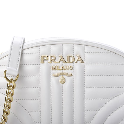 Prada Soft Calfskin Impunture Diagramme Chain Crossbody White 9 of 9