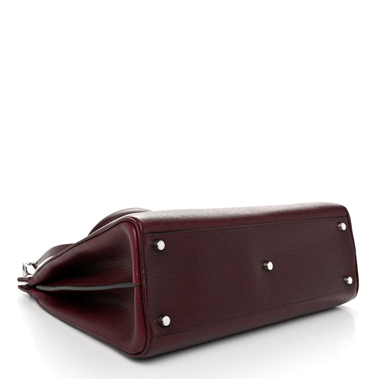 Grainy Calfskin Medium Zumi Top Handle Bag Vintage Bordeaux