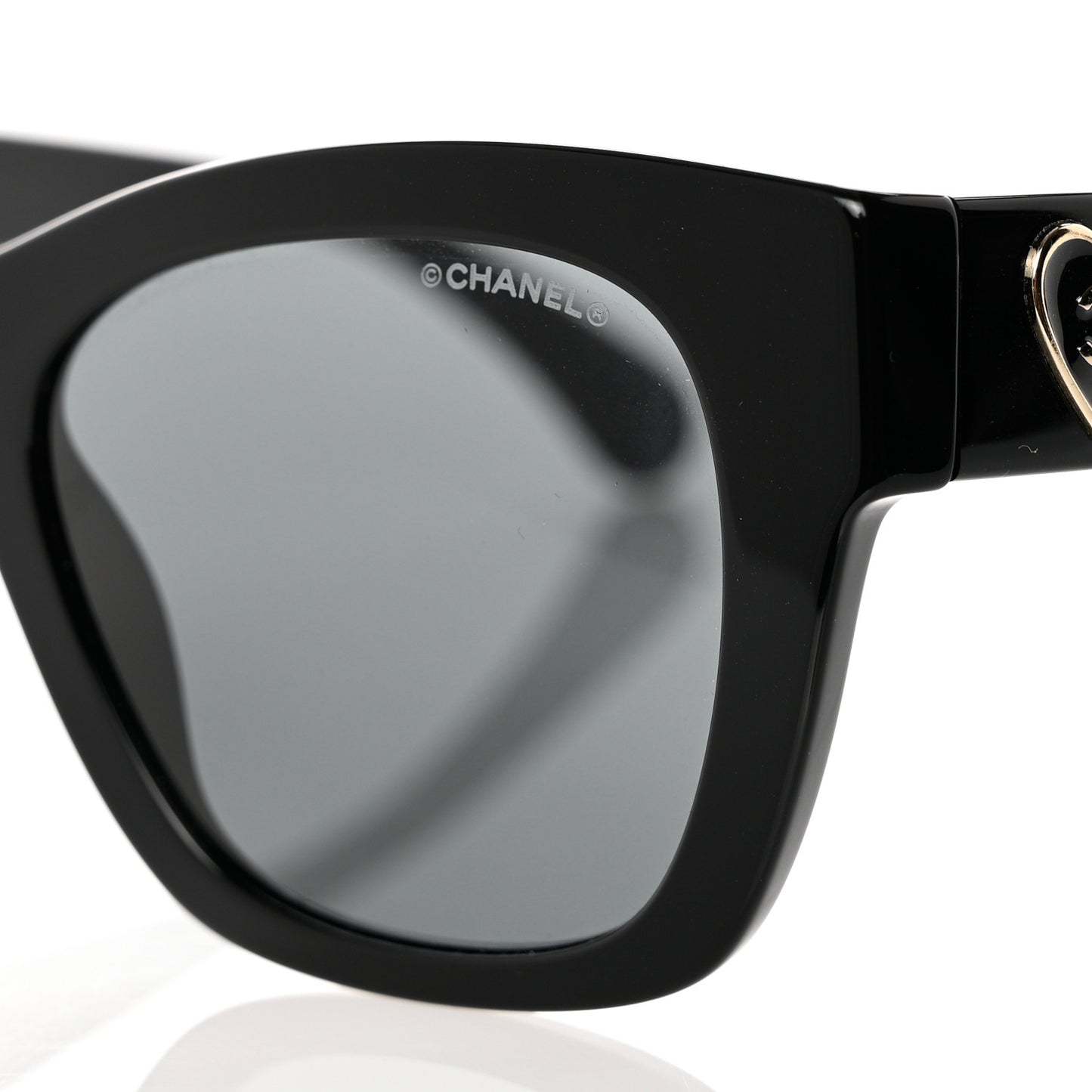 Acetate Square CC Heart Sunglasses 5478 Black