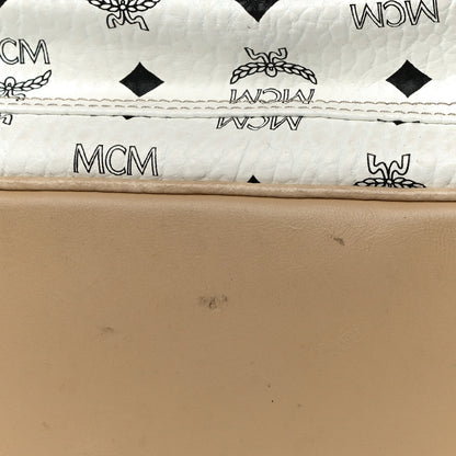 MCM Metallic Visetos Striped Medium Stark Backpack White Beige 12 of 16