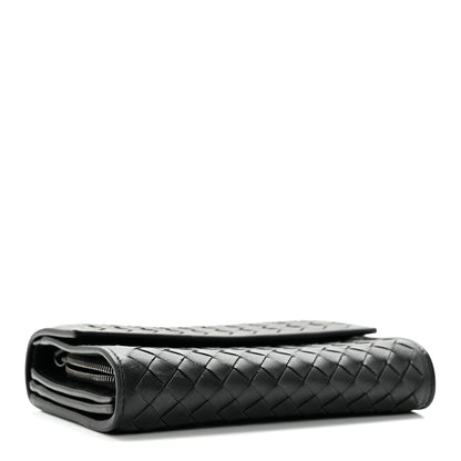 Bottega Veneta Nappa Intrecciato Continental Compact Flap Wallet Black 4 of 13
