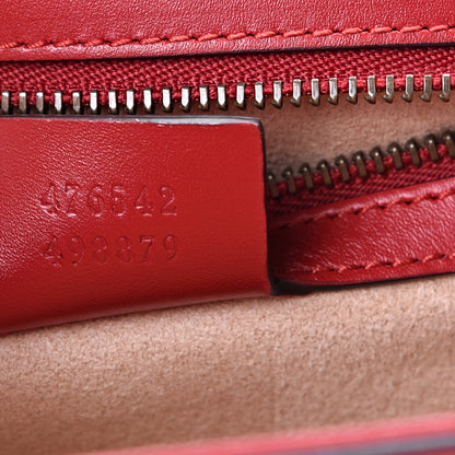 Gucci Calfskin Sylvie Web Queen Margaret Shoulder Bag Blue Agata Hibiscus Red Mystic White 6 of 11