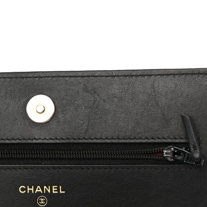 Chanel Shiny Goatskin Quilted Chanel 19 Wallet On Chain WOC Black 12 of 23