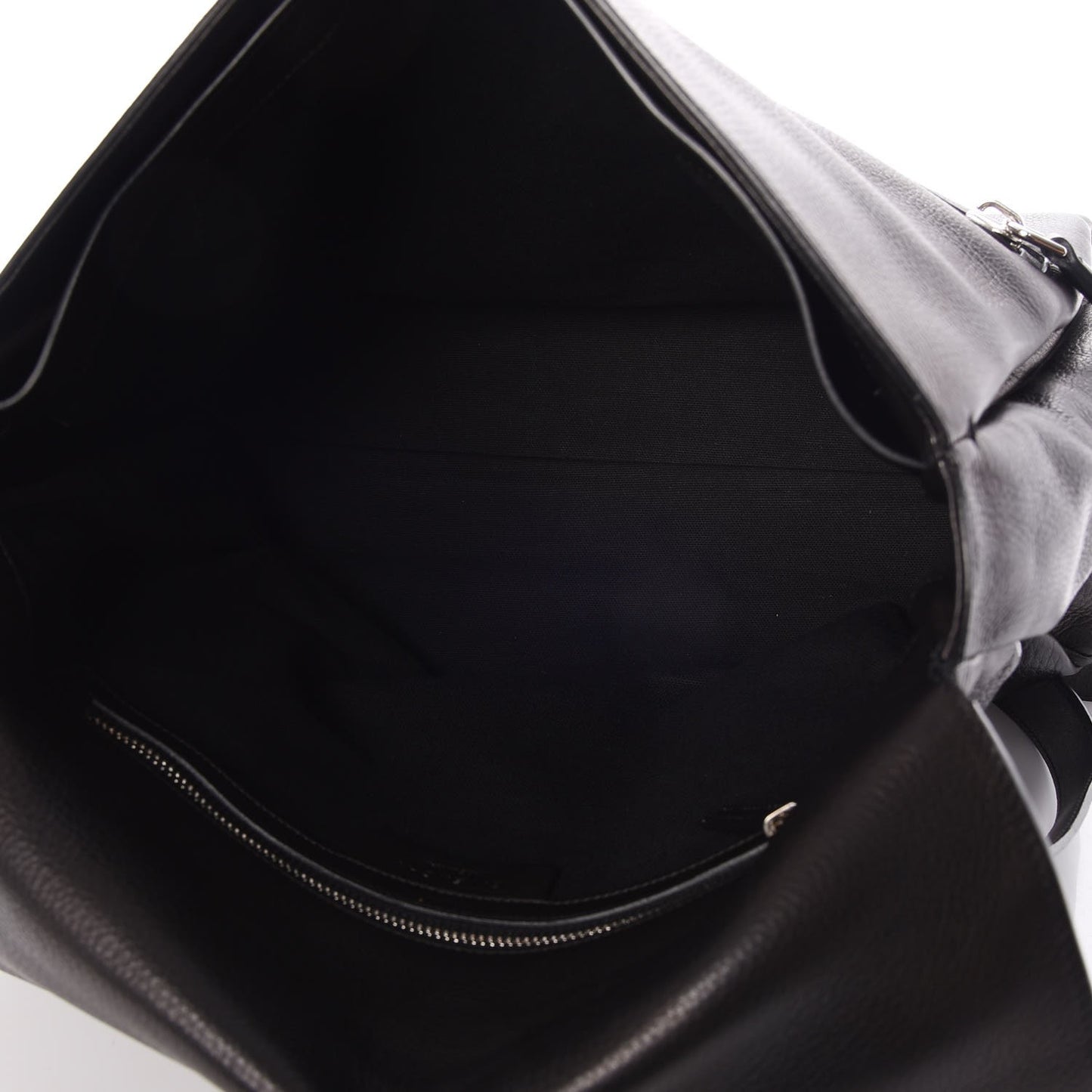 Grained Calfskin Medium Pandora Pure Flap Bag Black