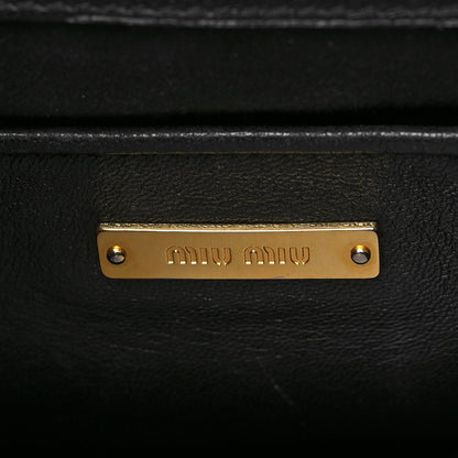Miu Miu Goatskin Madras Click Top Handle Ribes Black 5 of 5