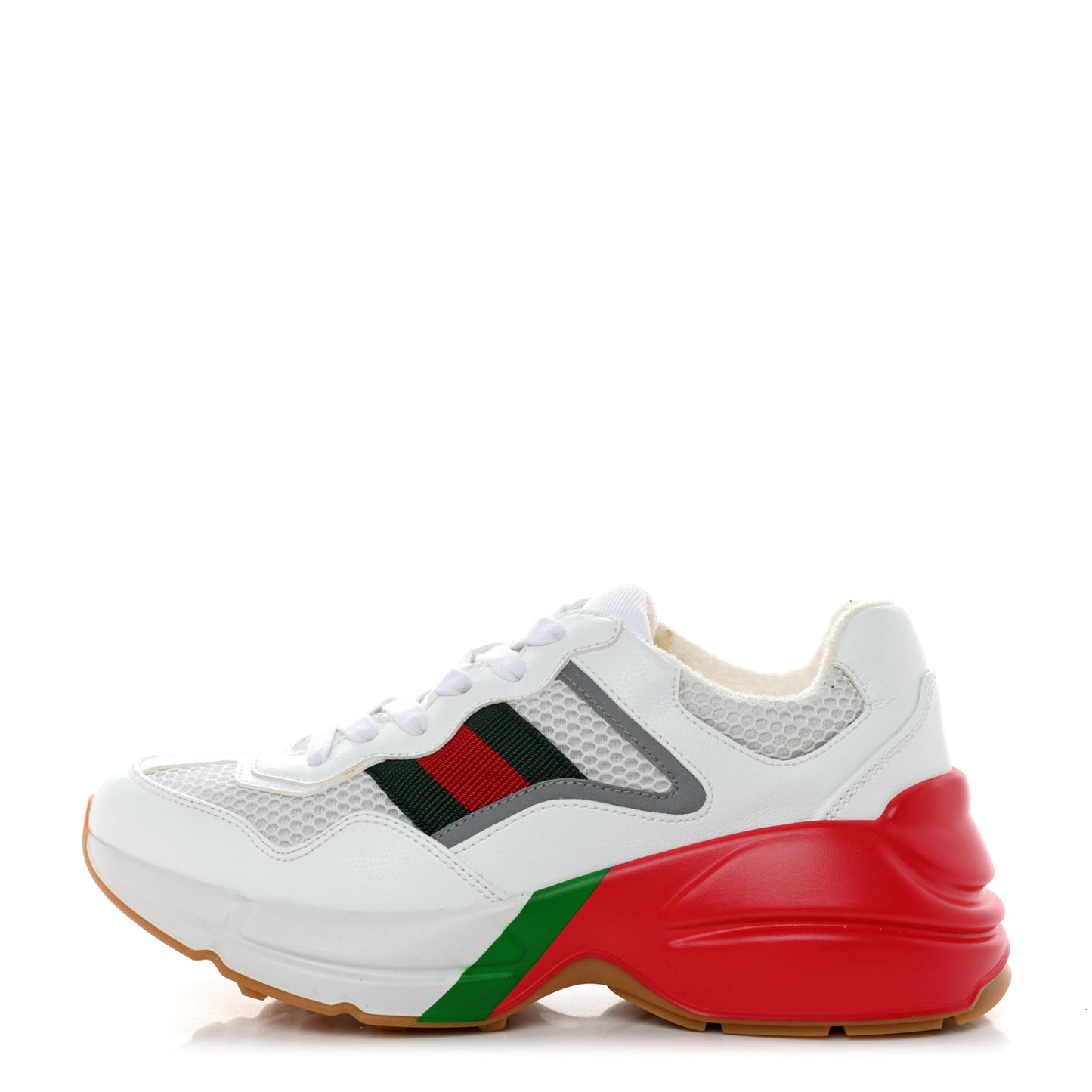 Lavaredo Eco Fabric Mesh Web Womens Rhyton Reflective Sneakers 36 Great White Green Red Silver
