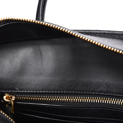 Prada Saffiano City Calf Medium Esplanade Tote Black White 10 of 11