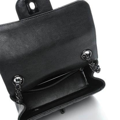 Chanel Crumpled Calfskin Quilted Mini Square Flap So Black 5 of 8