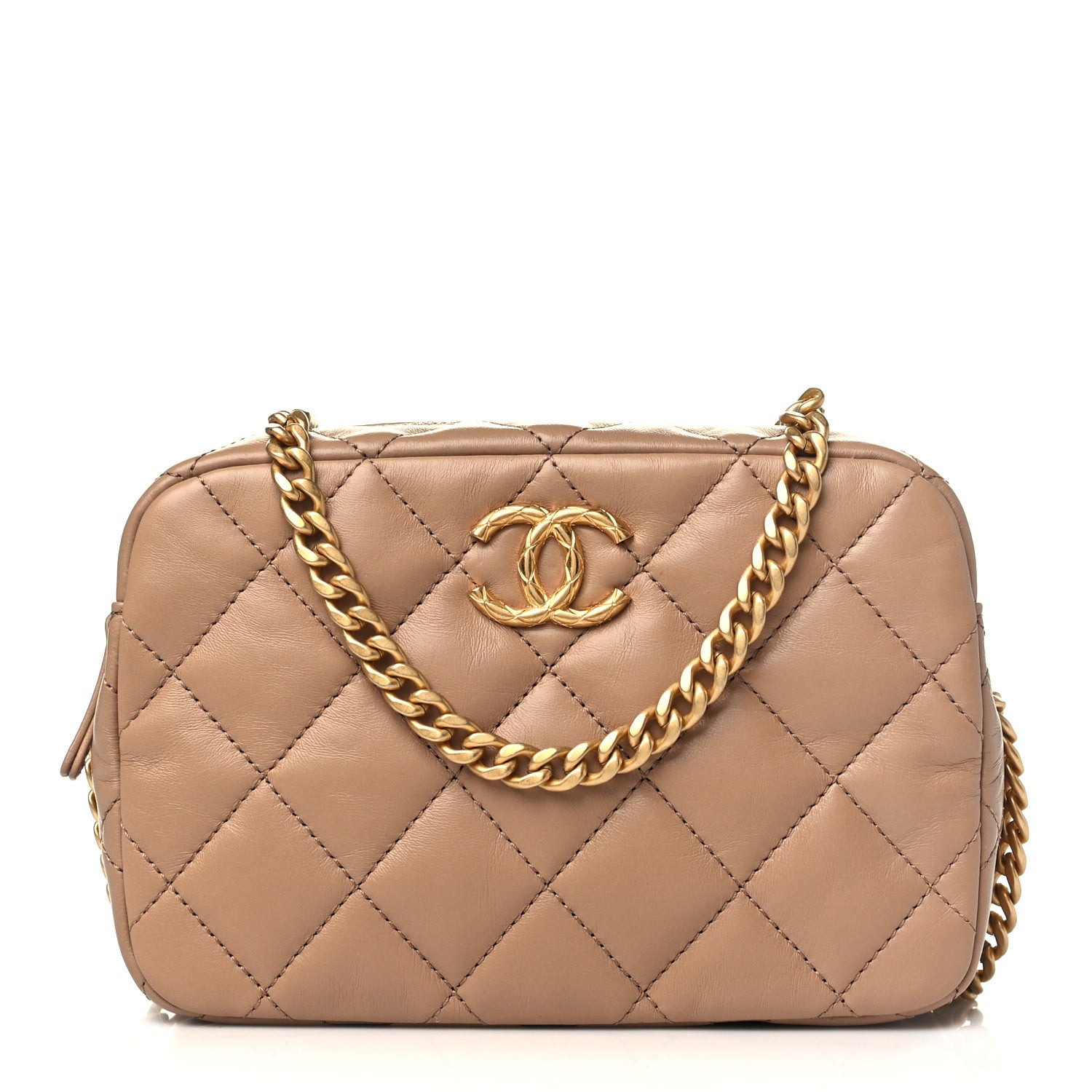 Chanel Lambskin Quilted Mini Pillow Crush Camera Case Beige 1 of 10