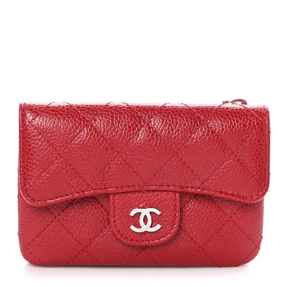 Chanel Caviar Quilted Coin Purse Red 1 of 10
