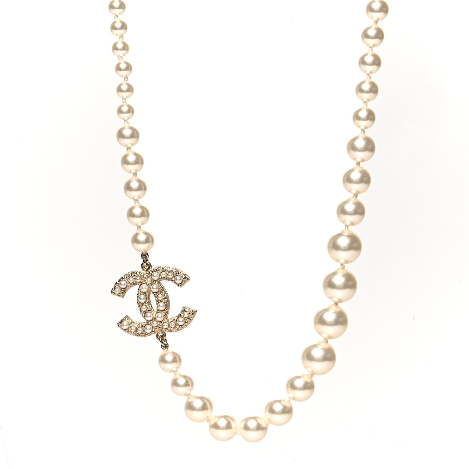 Chanel Pearl CC 100th Anniversary Necklace Light Gold 1 of 5