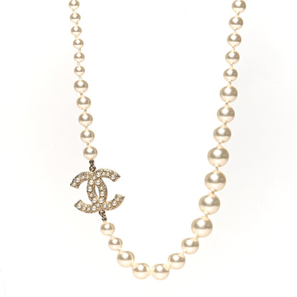 Chanel Pearl CC 100th Anniversary Necklace Light Gold 1 of 5