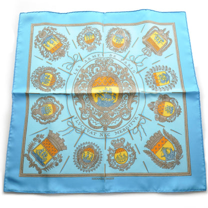 Hermes Silk Les Armes de Paris Pocket Square Scarf 1 of 6