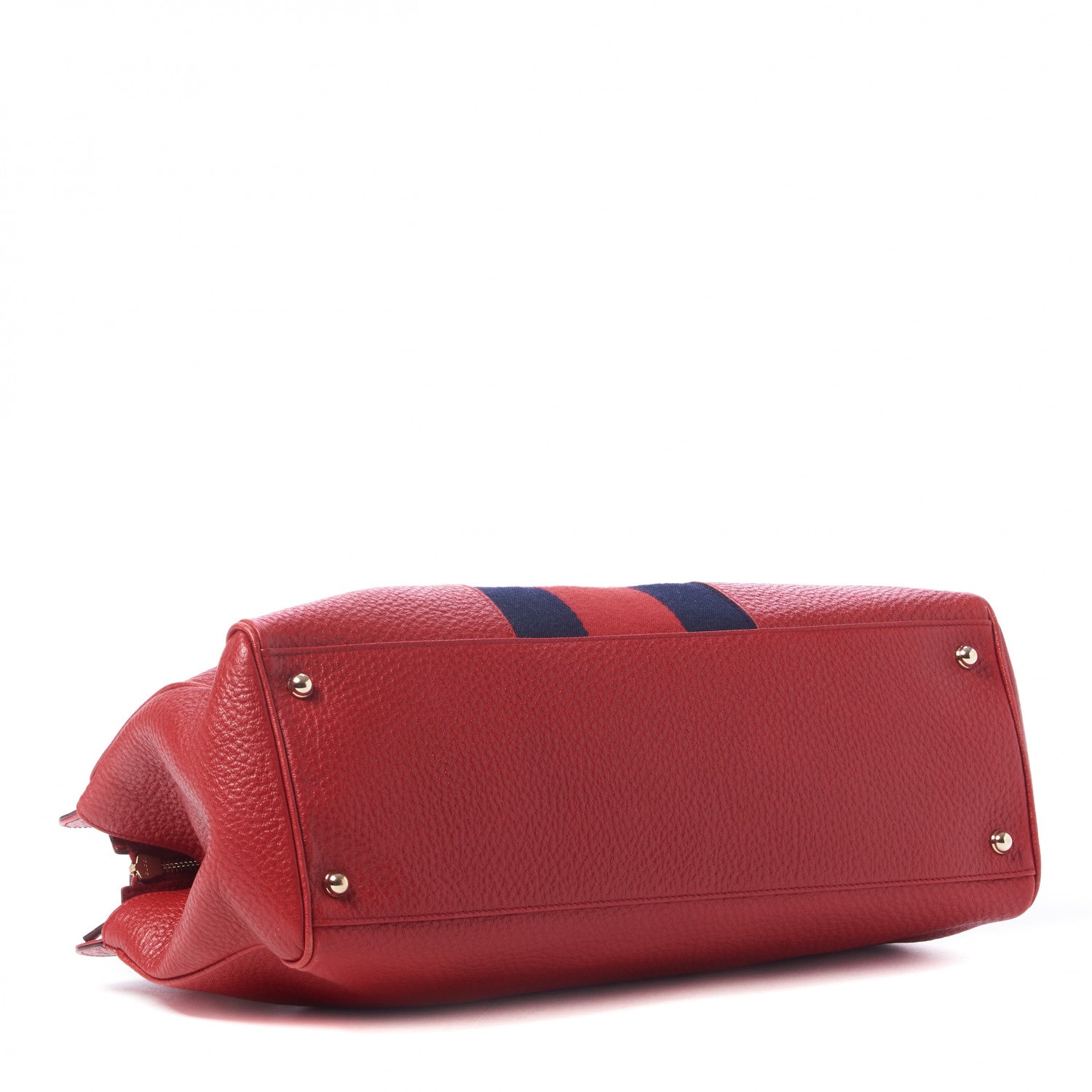 Gucci Calfskin Blondie Web Satchel Red 3 of 9