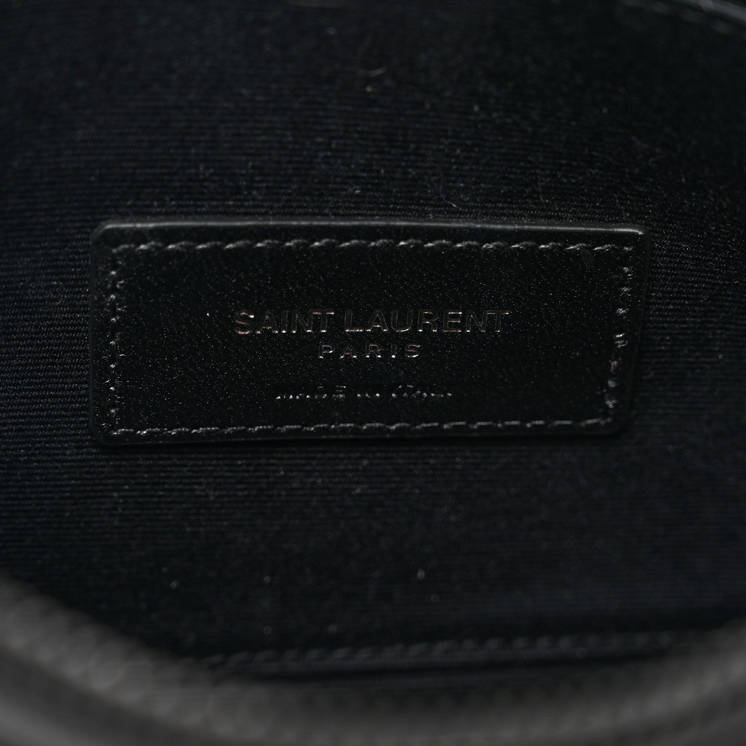 Saint Laurent Grain De Poudre Polka-Dog Monogram Bill Pouch Black 6 of 8