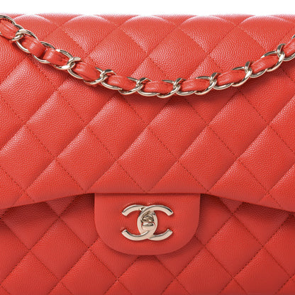 Chanel Caviar Quilted Jumbo Double Flap Red 10 of 10
