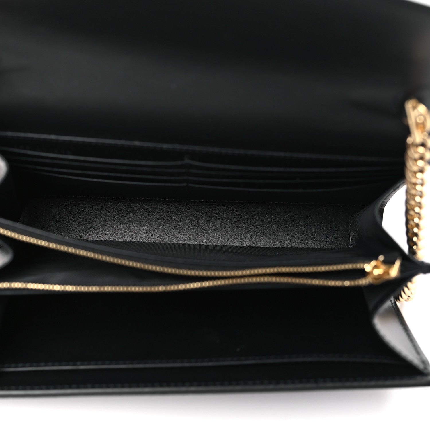 Gucci Calfskin GG Debossed Chain Wallet Black 5 of 8