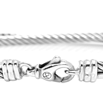 David Yurman Sterling Silver Diamond 3mm Crossover Bracelet 4 of 5